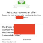 Hired $25/hour from Upwork